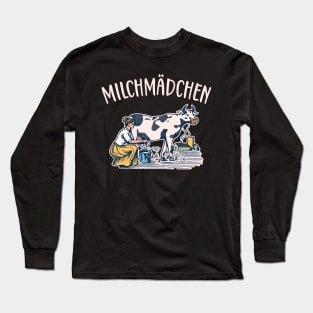 Milchmädchen Milchkanne Landwirtin Long Sleeve T-Shirt